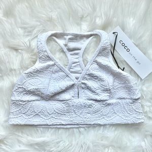 White sports bra by Coco On The Go